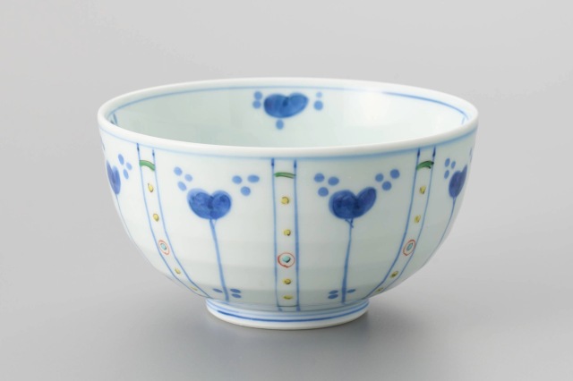 染錦草花紋4.7寸段入丼