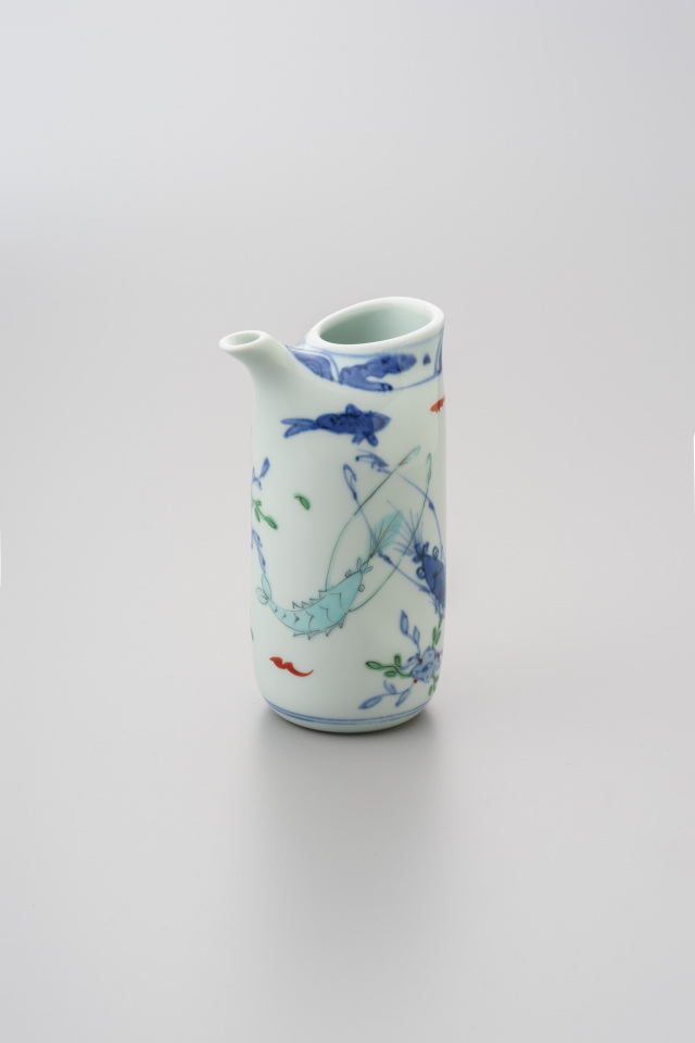 染錦双海老注器MS