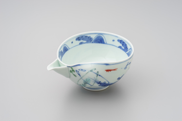 染錦双海老片口大