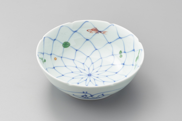 送料込み新品未使用　其泉　染錦魚紋　刺身鉢揃　其泉作 送料込み新品未使用 其泉 染錦魚紋 刺身鉢揃 其泉作