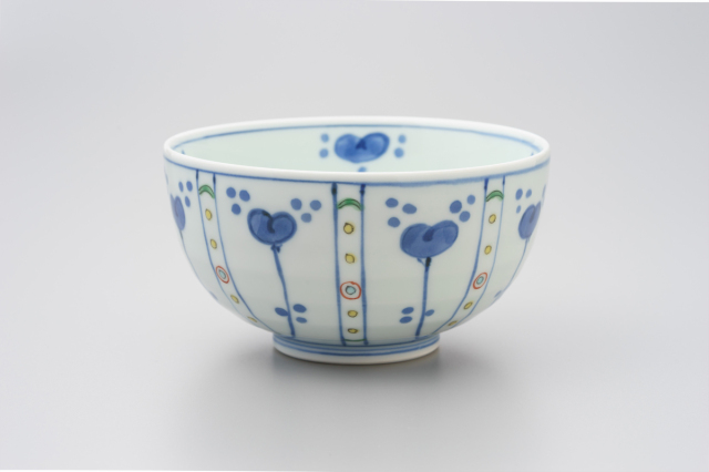 染錦蛸唐草丸紋段入ミニ丼・有田焼渓山窯のミニ丼です。