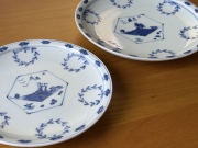 訳あり商品30%off 古染見込山水円渕皿