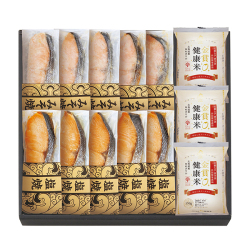 鮭乃家　そのまま食べれる鮭切り身　金賞健康米セット　No.110