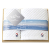 今治　The　WHITE　木箱入りスリムバス・フェイスタオルセット　No.25