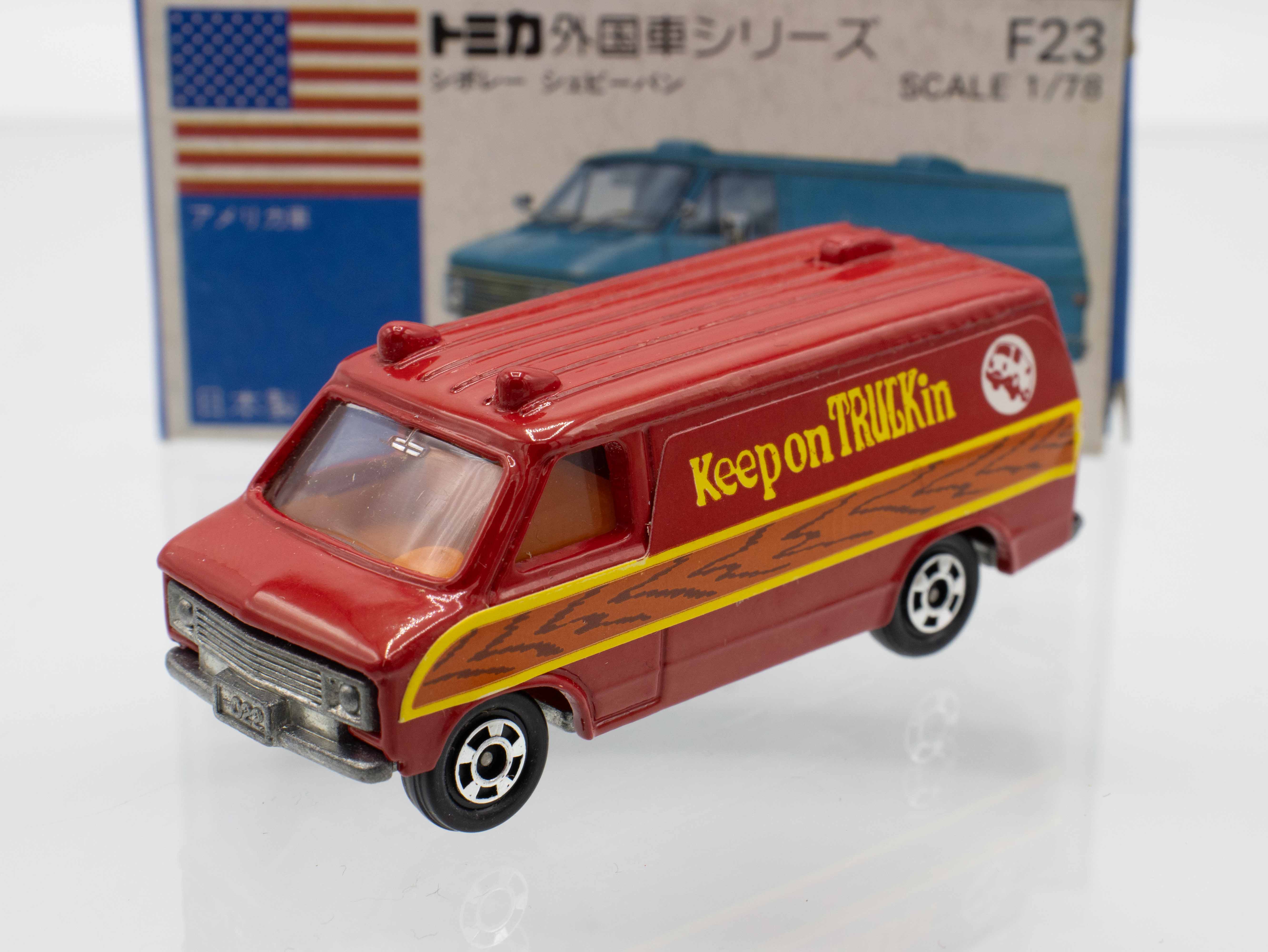 トミカ青箱外国車シリーズF22＆F23シボレーシェビーバン ミニカーショップ ケンボックス トミカ 青箱☆F23☆シボレー