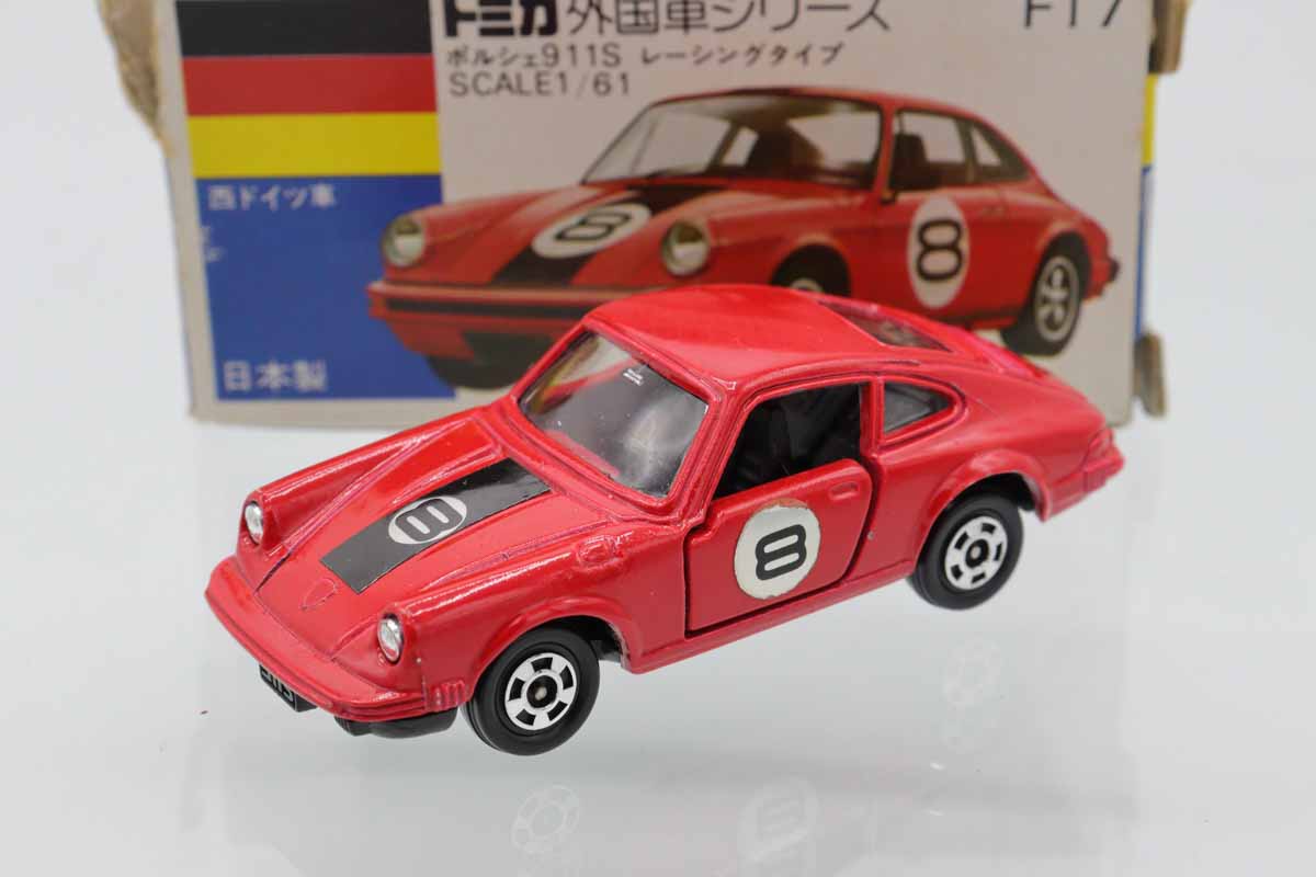 トミカ青箱 F3 ポルシェ 911S 赤 ミニカーショップ ケンボックス トミカ 青箱☆F17☆ポルシェ911S