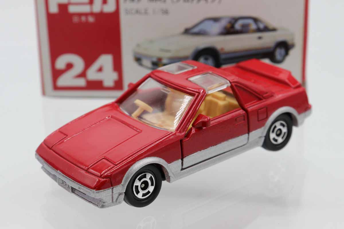 トミカ　赤箱　トヨタ　MR2プロトタイプ　当時物 日本製 トミカ 赤箱 MR2 (プロトタイプ) 1/56 スケール 箱付き