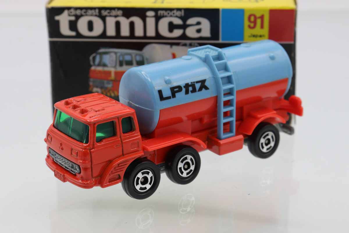 トミカ黒箱　LPGローリー　no.91 ミニカーショップ ケンボックス トミカ 黒箱☆91☆三菱ふそうLPF