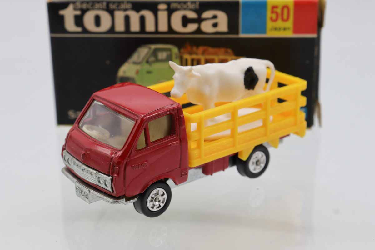 黒箱トミカ 50 トヨタハイエース牧場トラック　美品　日本製 ミニカーショップ ケンボックス トミカ 黒箱☆50☆トヨタ