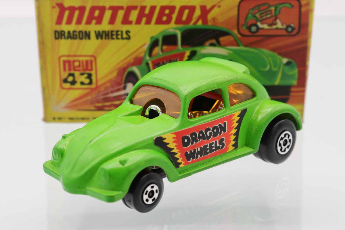 増田屋フォルクスワーゲン ビートル黄緑ブリキtin toy carミニチュア箱