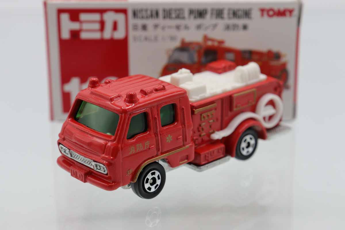 【新品未使用】MINICHAMPS 消防車 ミニカー 赤 ミニカーショップ ケンボックス トミカ 赤箱☆110☆日産ディーゼル