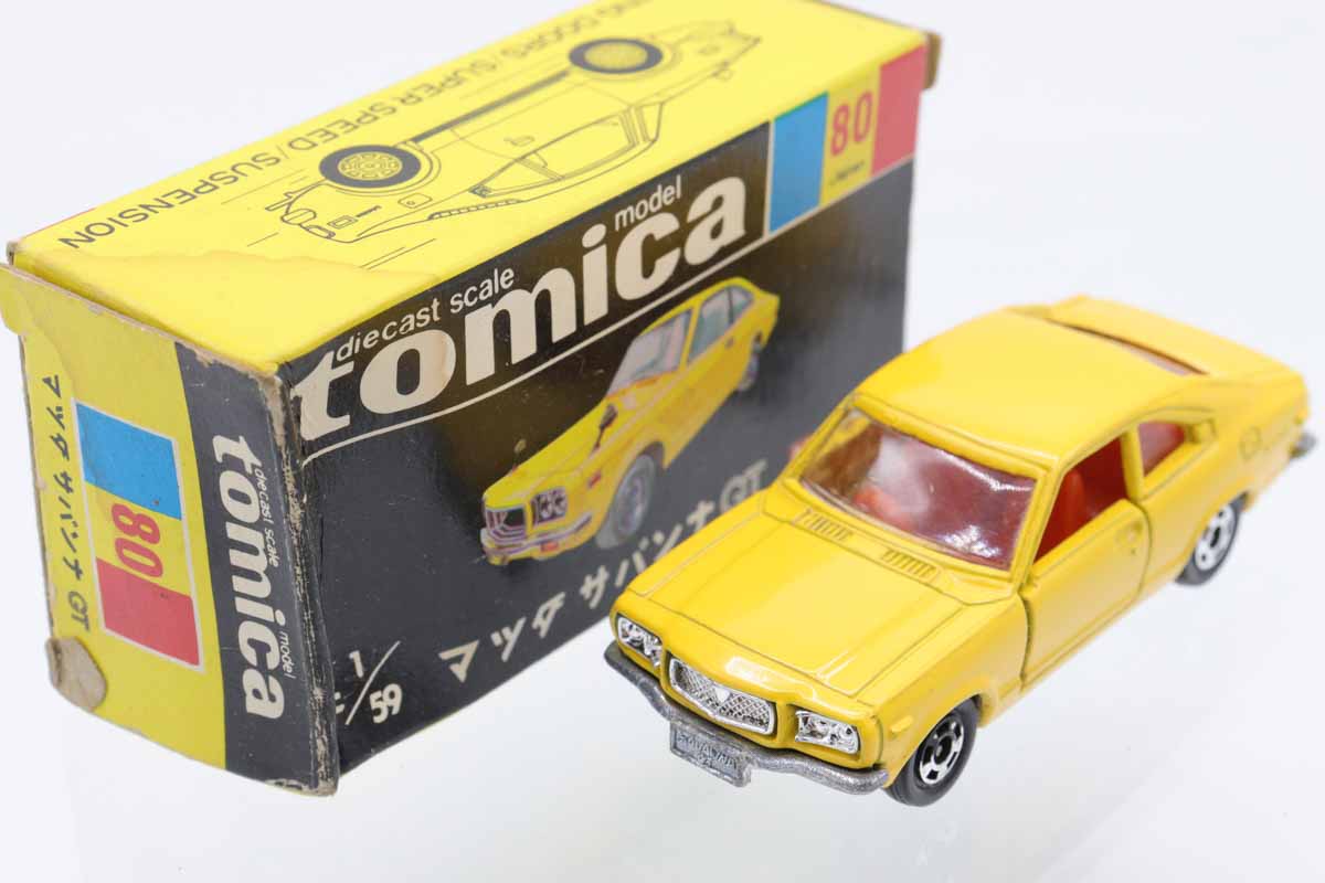 ミニカーショップ ケンボックス トミカ 黒箱☆80☆マツダサバンナGT(黄