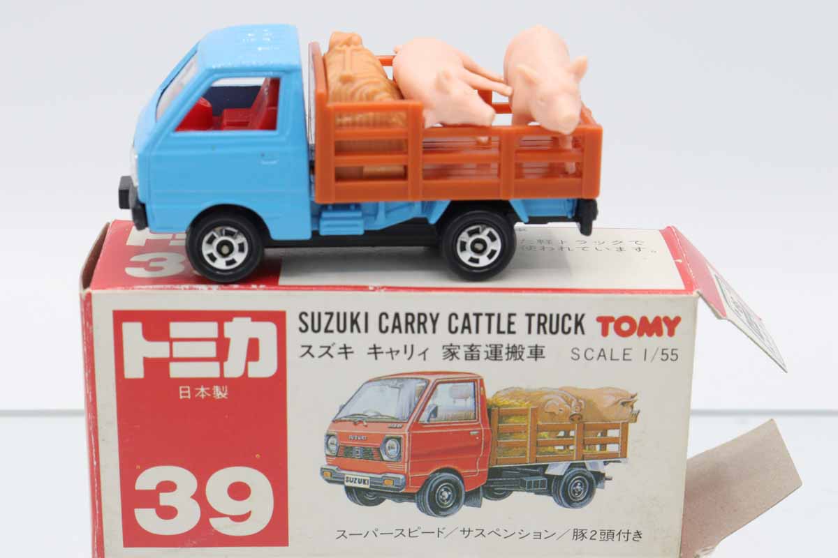 【未使用品】赤箱トミカ 39 スズキ キャリィ 家畜運搬車　(日本製) ミニカーショップ ケンボックス トミカ 赤箱(日本製)☆39☆スズキ