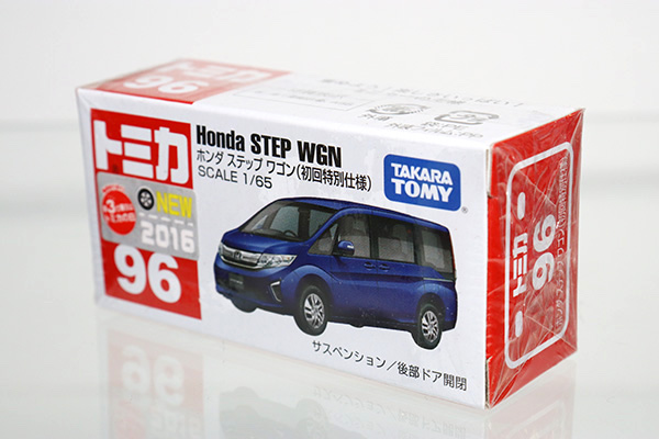 ミニカーショップ ケンボックス トミカ 赤箱 96 ホンダステップワゴン 初回特別仕様 16年新車シール Takaratomyロゴ 未開封minicar Shop Kenbox Tomica