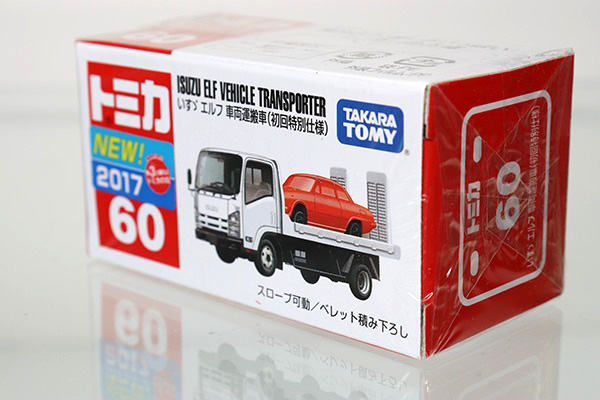 ミニカーショップ ケンボックス トミカ 赤箱 60 いすゞエルフ車両運搬車 初回特別仕様 St16 17年新車シール Takaratomyロゴ 未開封minicar Shop Kenbox Tomica