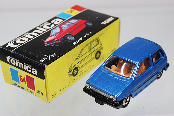 トミカ ミニカー 黒箱 青箱 当時物 ミニカーショップ ケンボックス トミカ 黒箱☆54☆ホンダシティ