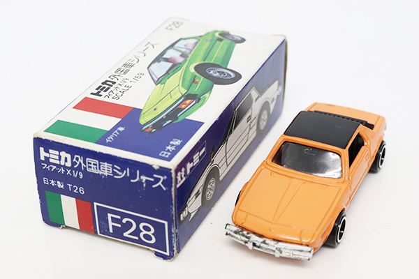 トミカ青箱 F28 フィアット X1/9 トミカ 青箱 No.F28 フィアットX1/9 イエロー 日本製 - メルカリ