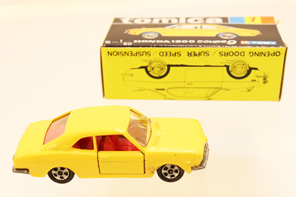 TOMICA　トミカ　ホンダクーペ9　1Aホイール　黄色　箱付き ミニカーショップ ケンボックス トミカ 黒箱☆7-1-1☆ホンダ1300