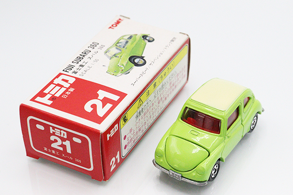 希少品☆無塗装＊日本製トミカ赤箱 No.21スバル360 ミニカーショップ ケンボックス トミカ赤箱（日本製）☆21