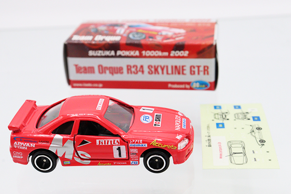 特注トミカ スカイライン GTR R34 Team Orque 鈴鹿1000km 特注トミカ スカイライン GTR R34 Team Orque 鈴鹿1000km