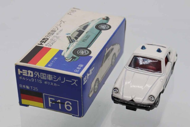 トミカ 外国車シリーズ ポルシェ 911S ポリスカー 青箱 F16 絶版 ミニカーショップ ケンボックス トミカ 青箱☆F16-1-3☆ポルシェ