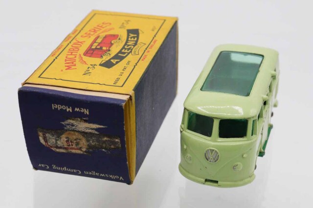 miniマッチボックスフォルクスワーゲン CARAVETTE NO.34 Vintage Matchbox Car No. 34 Volkswagen Caravette Camper | eBay
