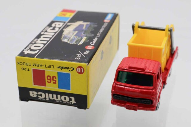 トミカ　NO.56 ニッサン　ディーゼル　コンドルリフトアームトラック　日本製 トミカ開封 384】黒箱トミカ!!! No.56 UD コンドル リフトアーム