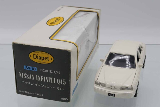 1/43 ハイストーリー　日産　インフィニティ　Q45 ミニカー　ホワイト ミニカーショップ ケンボックス ダイヤペット☆SV-18☆日産