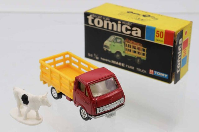 トミカ黒箱50-1 トヨタハイエース牧場トラック 日本製 当時物￼￼￼ ミニカーショップ ケンボックス トミカ 黒箱☆50☆トヨタ