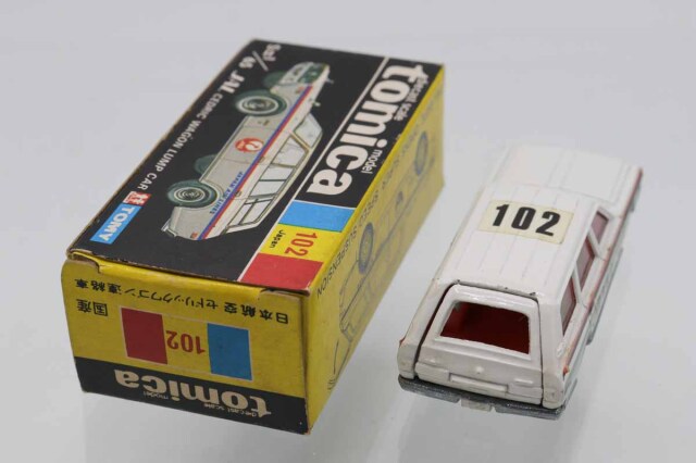 黒箱トミカ 102　JAL日本航空セドリックワゴン連絡車　美品　日本製　デッド ミニカーショップグローバル - トミカ 102 セドリック ワゴン