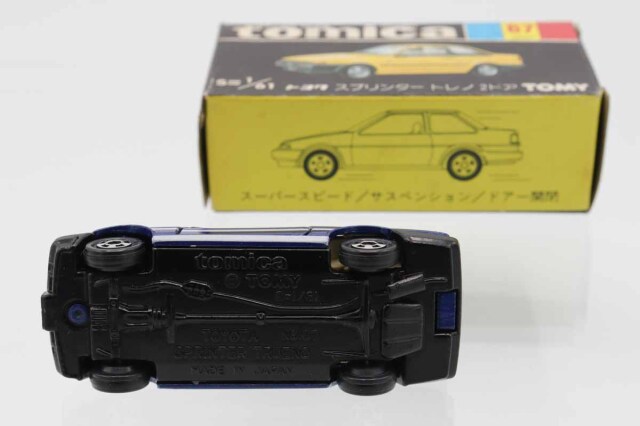 トミカ 黒箱67 トヨタ スプリンタートレノ 紺 トミカトヨタスプリンタートレノ2ドアです。黒箱日本製。 - メルカリ