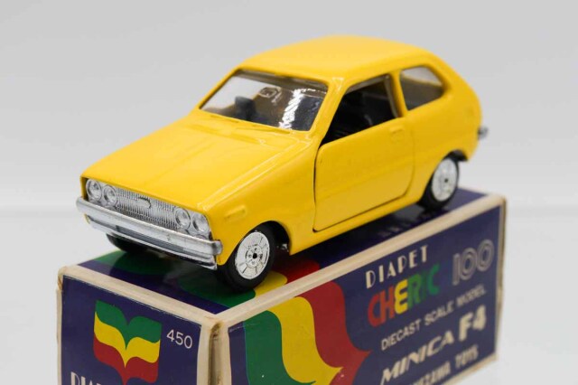 ヨネザワ　ダイヤペット　チェリカ100 　三菱ミニカF4希少 昭和レトロ ミニカーショップ ケンボックス ダイヤペット☆100-6☆三菱ミニカF4(黄