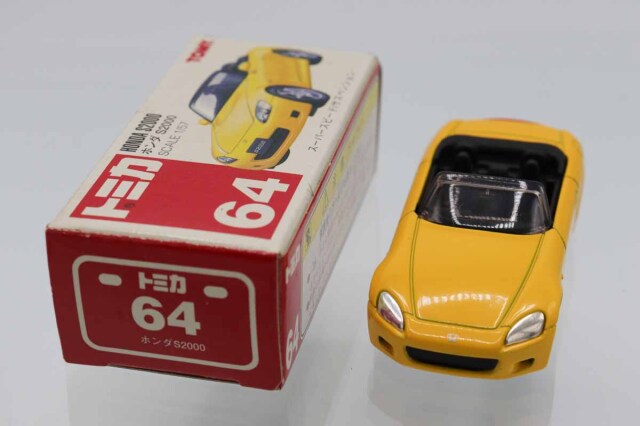 ミニカーショップ ケンボックス トミカ 赤箱☆64☆ホンダS2000(黄