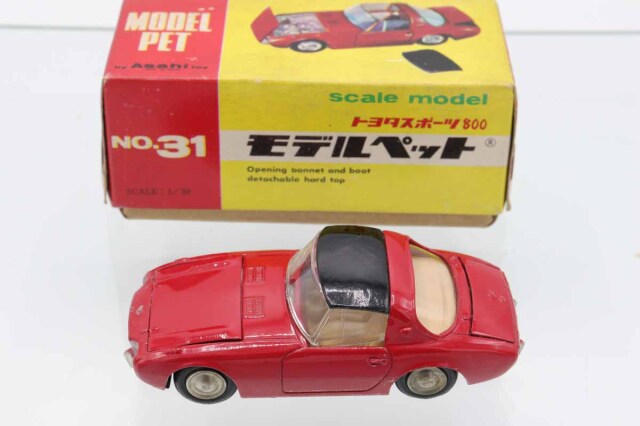 ミニカーショップ ケンボックス モデルペットトヨタスポーツ800(赤/黒