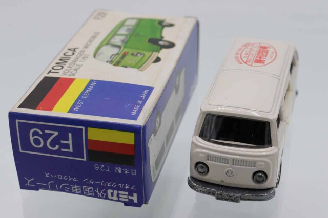 レア‼️トミカ F29 フォルクスワーゲン　マイクロバス 日本製 一般輸出　外国車 青箱トミカ日本製F29フォルクスワーゲンマイクロバス/Blue Box tomica
