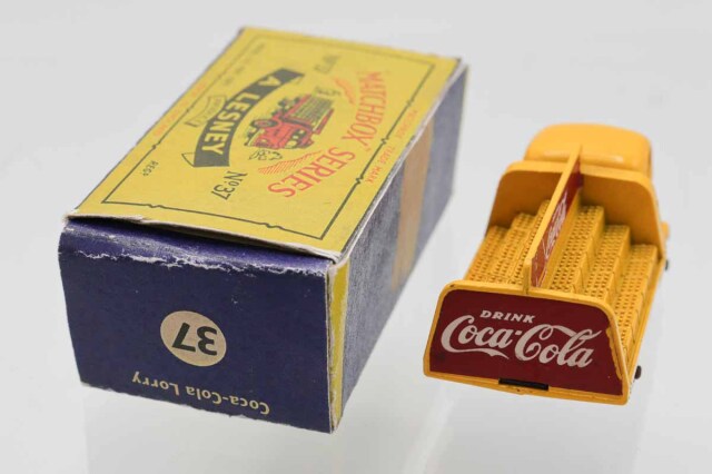 貴重【ジャンク品】マッチボックス Coca-Cola トレーラー 黄色 ミニカーショップ ケンボックス マッチボックス☆37☆COCA-COLA LORRY