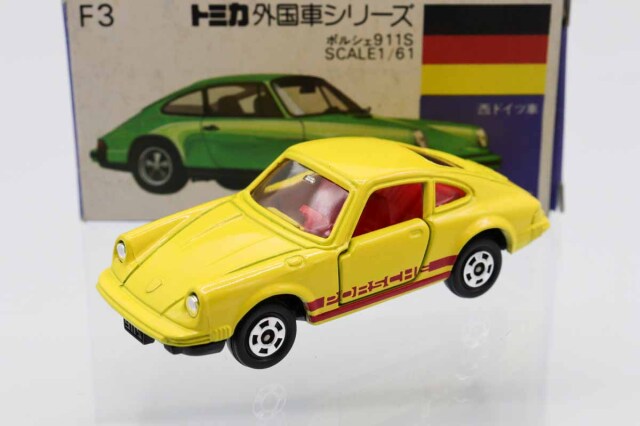 トミカ青箱F3 ポルシェ911S(日本製) サーキットの狼ギフト単品 ミニカーショップ ケンボックス トミカ 青箱☆F3☆ポルシェ911S(黄/赤