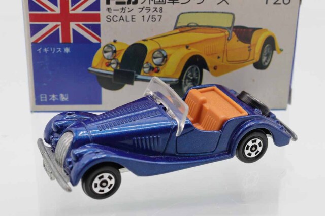 トミカ青箱F26モーガンプラス8(日本製) レア色。 ミニカーショップ ケンボックス トミカ 青箱☆F26☆モーガン プラス8