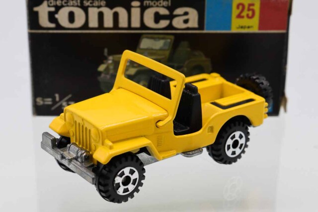 ミニカーショップ ケンボックス トミカ 黒箱☆25☆三菱ジープ H-J58(黄