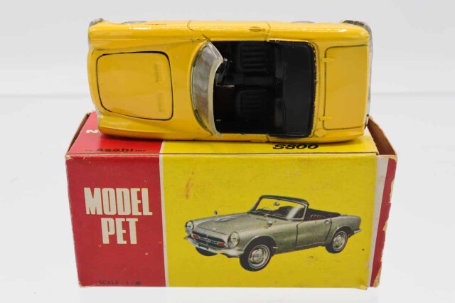 ミニカーショップ ケンボックス モデルペット☆34☆ホンダS800(黄