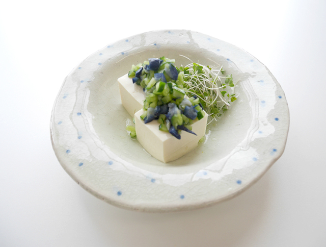りんご茄子とあさ漬け胡瓜のおかず奴