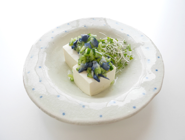 あさづけ胡瓜とりんご茄子のおかず冷奴
