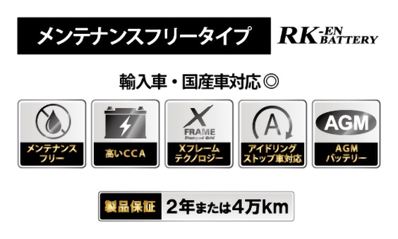 バッテリー KBL RK-EN AGM LN3 【自動車用】 新品 バッテリー