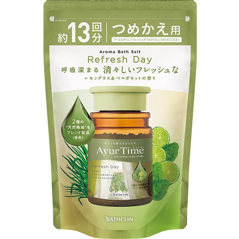 アーユルタイム リフレッシュデイ バスソルト レモングラス&ベルガモットの香り 分包 40g