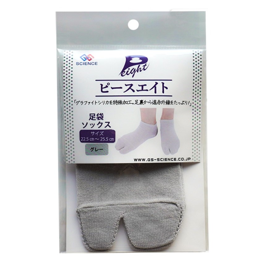 ピースエイト 足袋ソックスグレー 2枚組