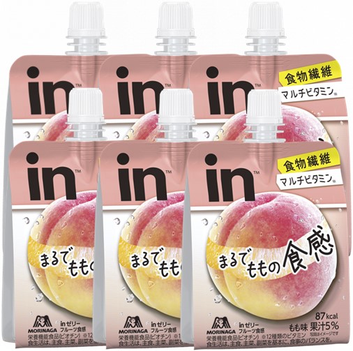 【6個セット】inゼリー フルーツ食感 もも味 150g×6個
