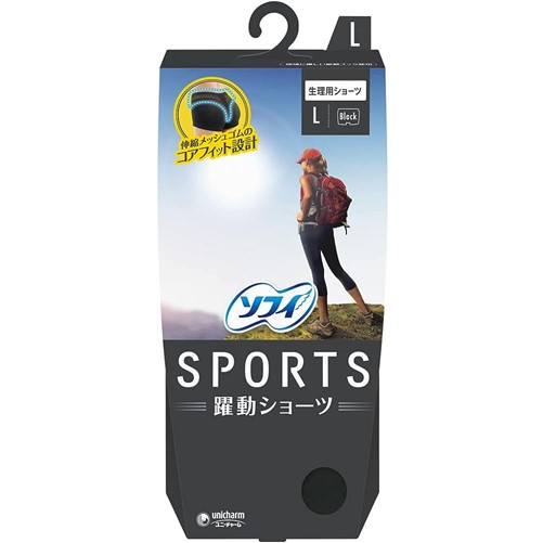 ソフィ SPORTS躍動ショーツブラック Lサイズ 1コ入