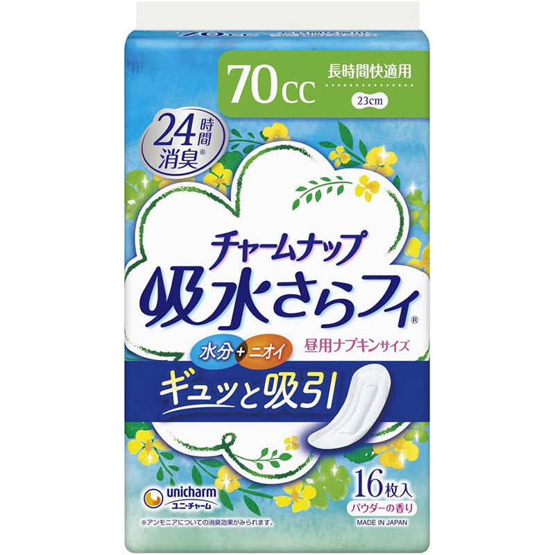 チャームナップ 吸水さらフィ ナプキンタイプ 長時間快適用 パウダーの香り 70cc 16枚