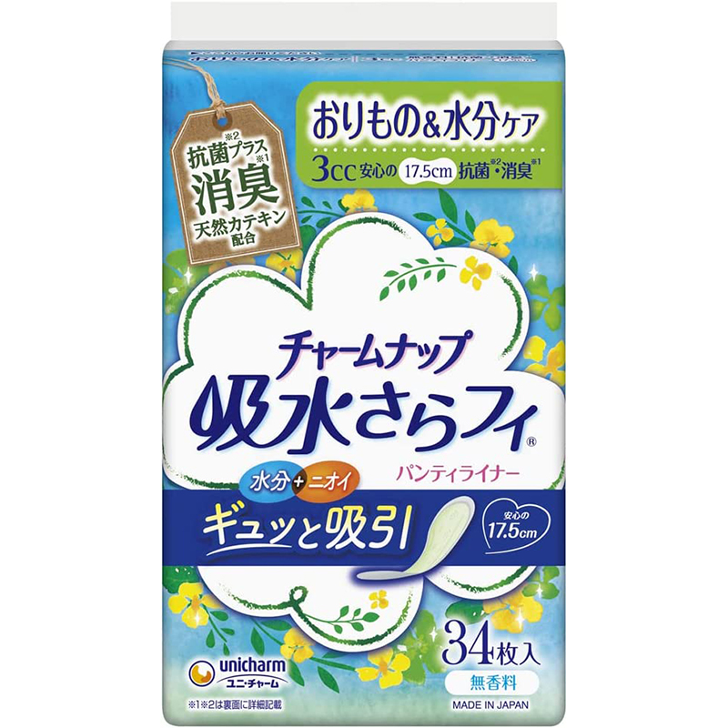 チャームナップ 吸水さらフィ パンティライナー 消臭タイプ 3cc 34枚