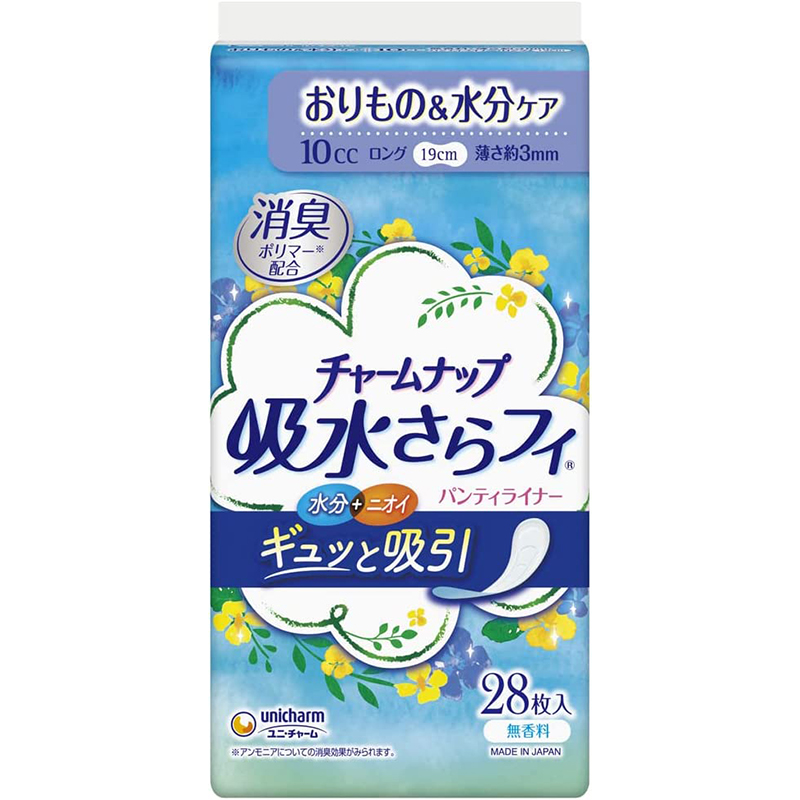 チャームナップ 吸水さらフィ パンティライナー ロング 無香料 10cc 28枚